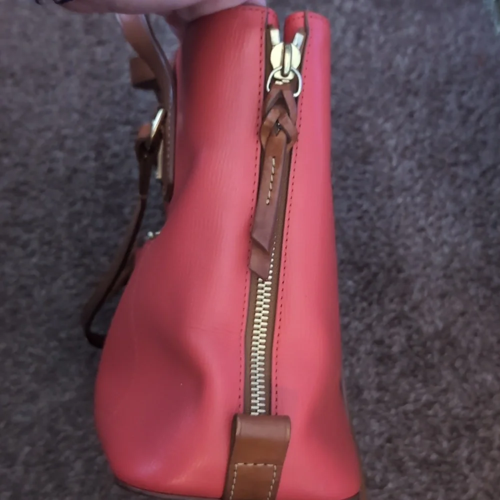 Dooney & Bourke Coral Tote with Brown Accents - Picture 12 of 12